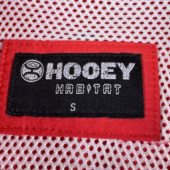 HOOEY HABITAT Men's Western Snap Button Long Sleeve‎ Shirt Size S Red - Picture 2 of 16